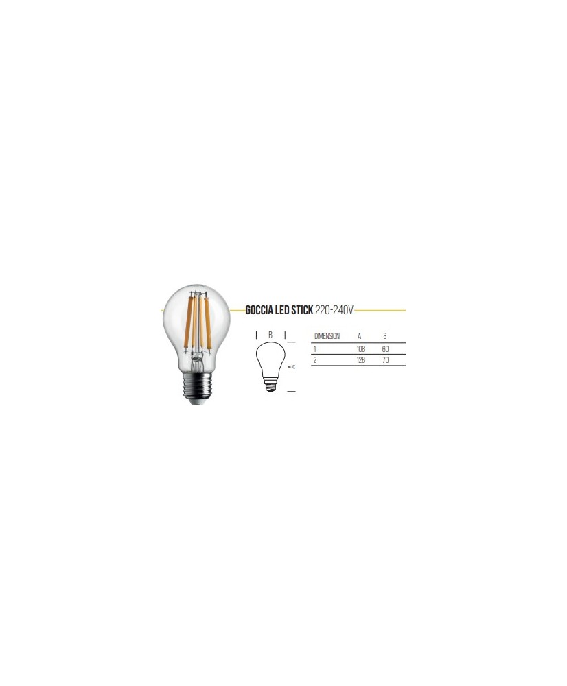 Lampadina Led 2700K, E27  7.0W/60W